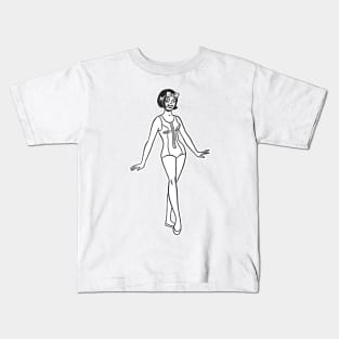 Swimsuit parade - Vintage girl with short hair and bow. Kids T-Shirt